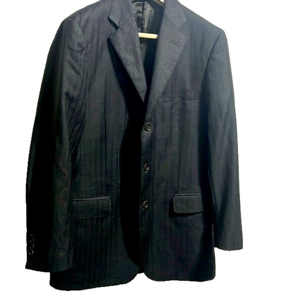 Brooks Brothers Loro Piana Wool. gray striped 3 button men blazer size 39R